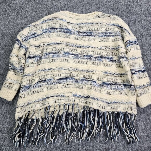 Cherry‎ Couture Made From Art For You Knit Wool Blend Sweater Fringe Boho - Picture 9 of 15
